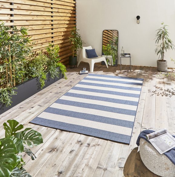 Santa Monica Blue/Light Beige 48644 Rug