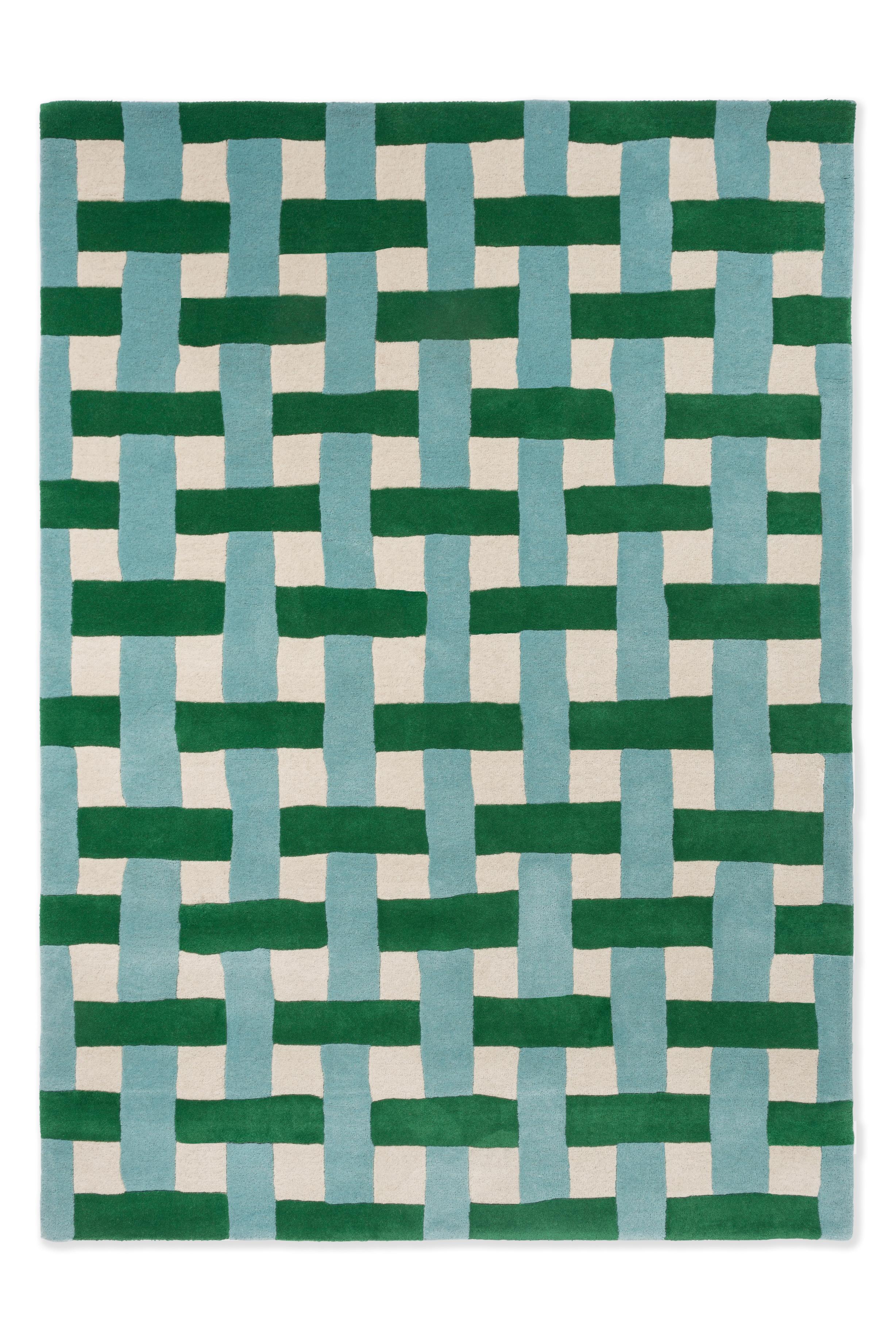 Basketweave Emerald/Aquamarine (144107) Rug