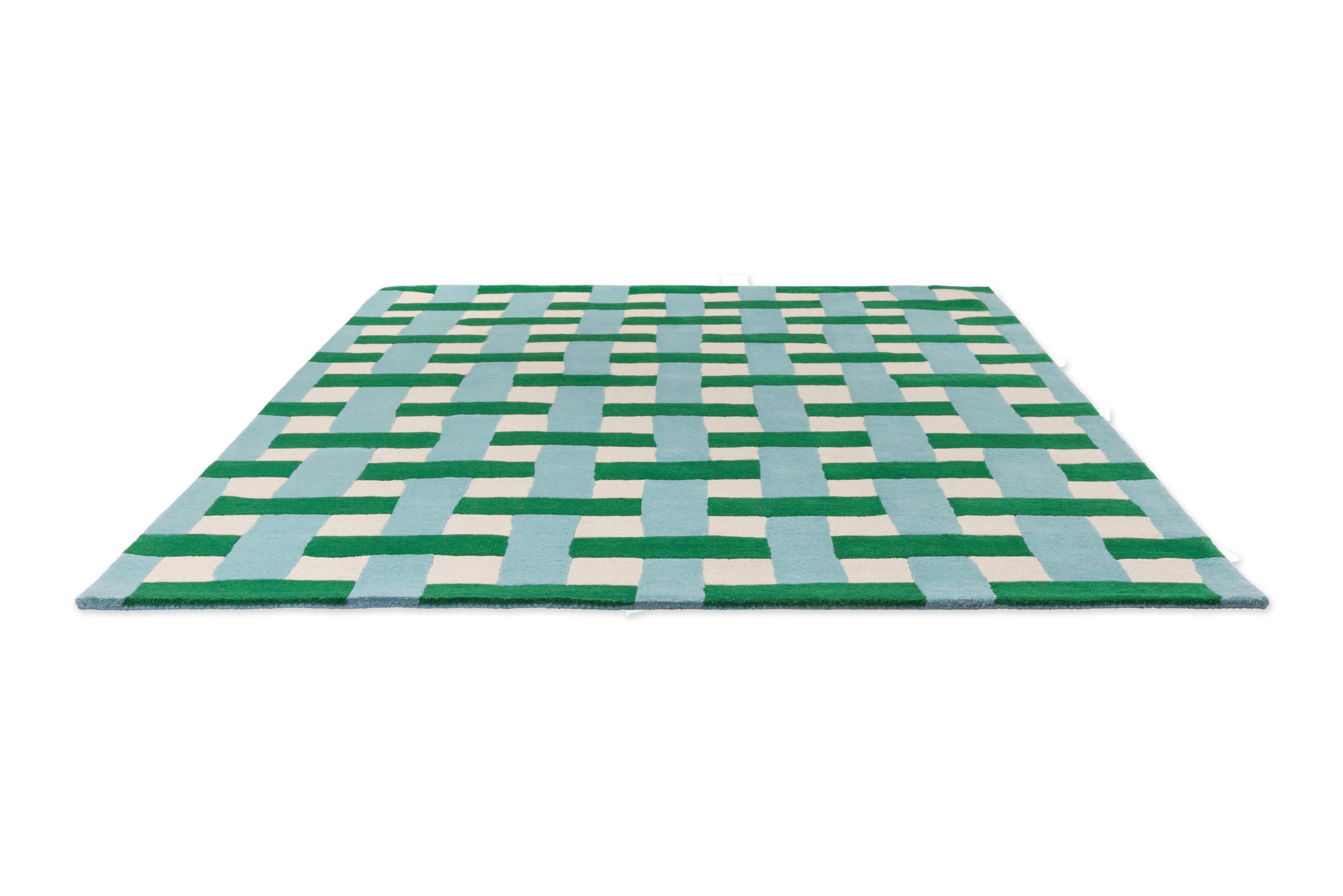 Basketweave Emerald/Aquamarine (144107) Rug