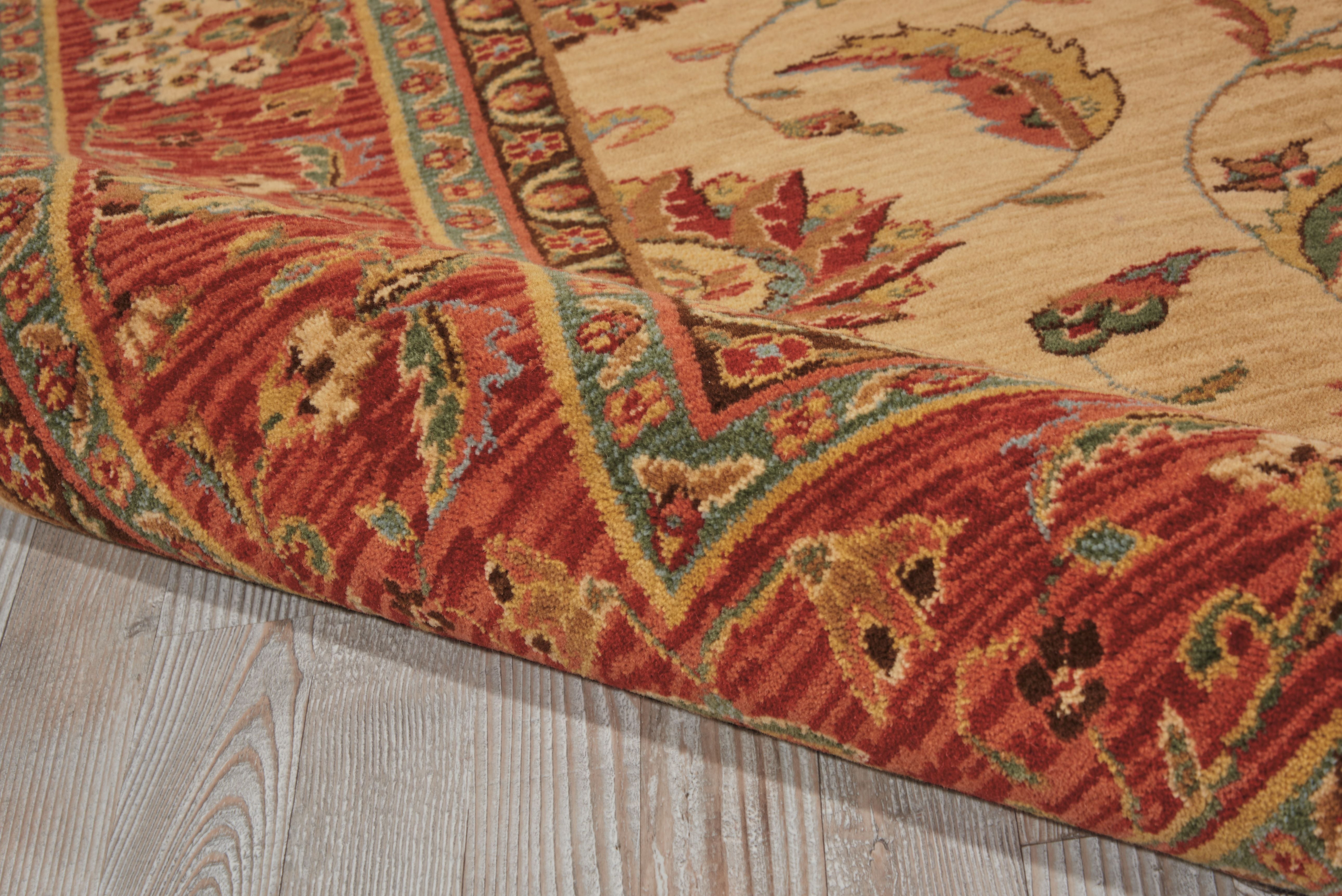 Living Treasures LI04-Ivory Red Rug