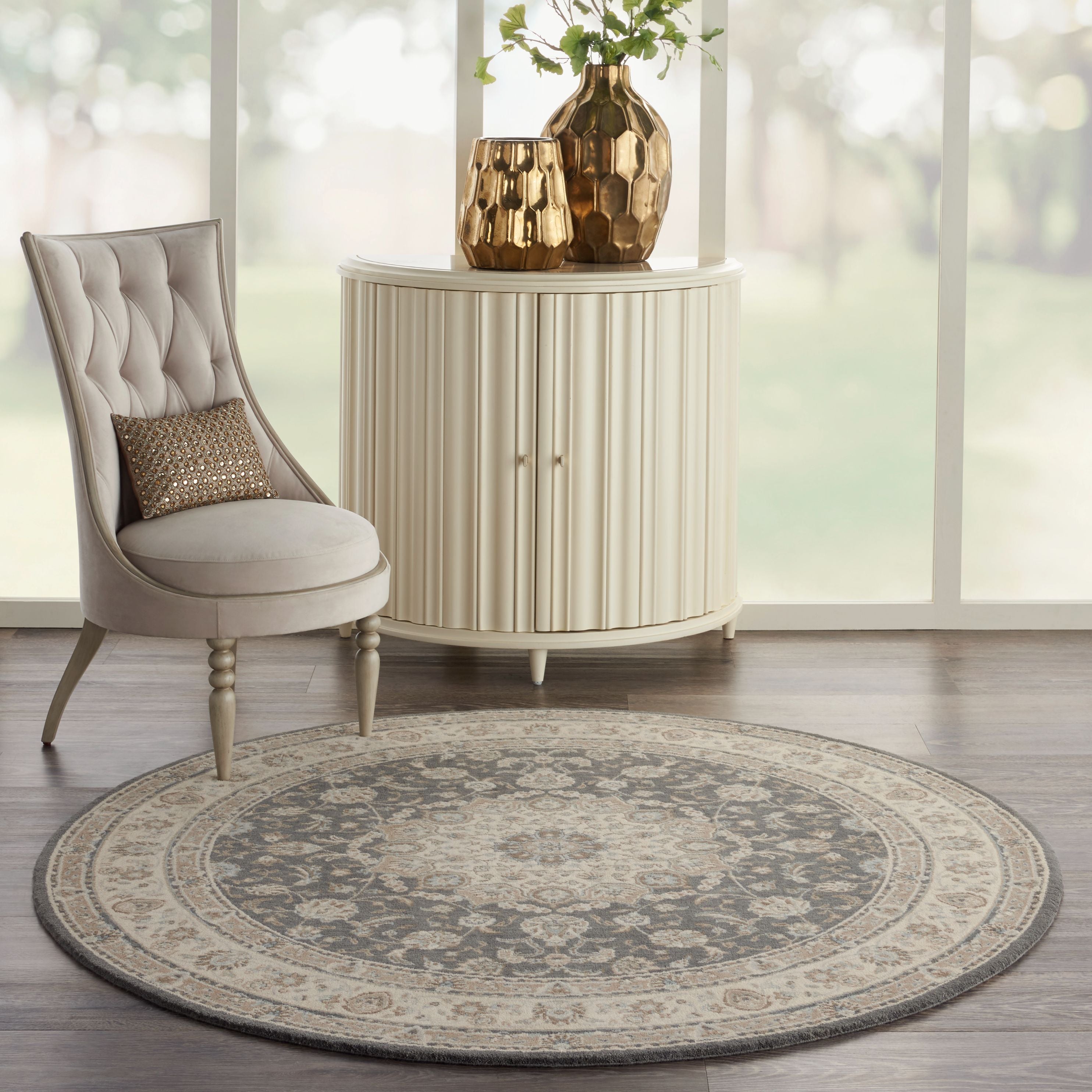 Living Treasures LI15-Grey Ivory Rug