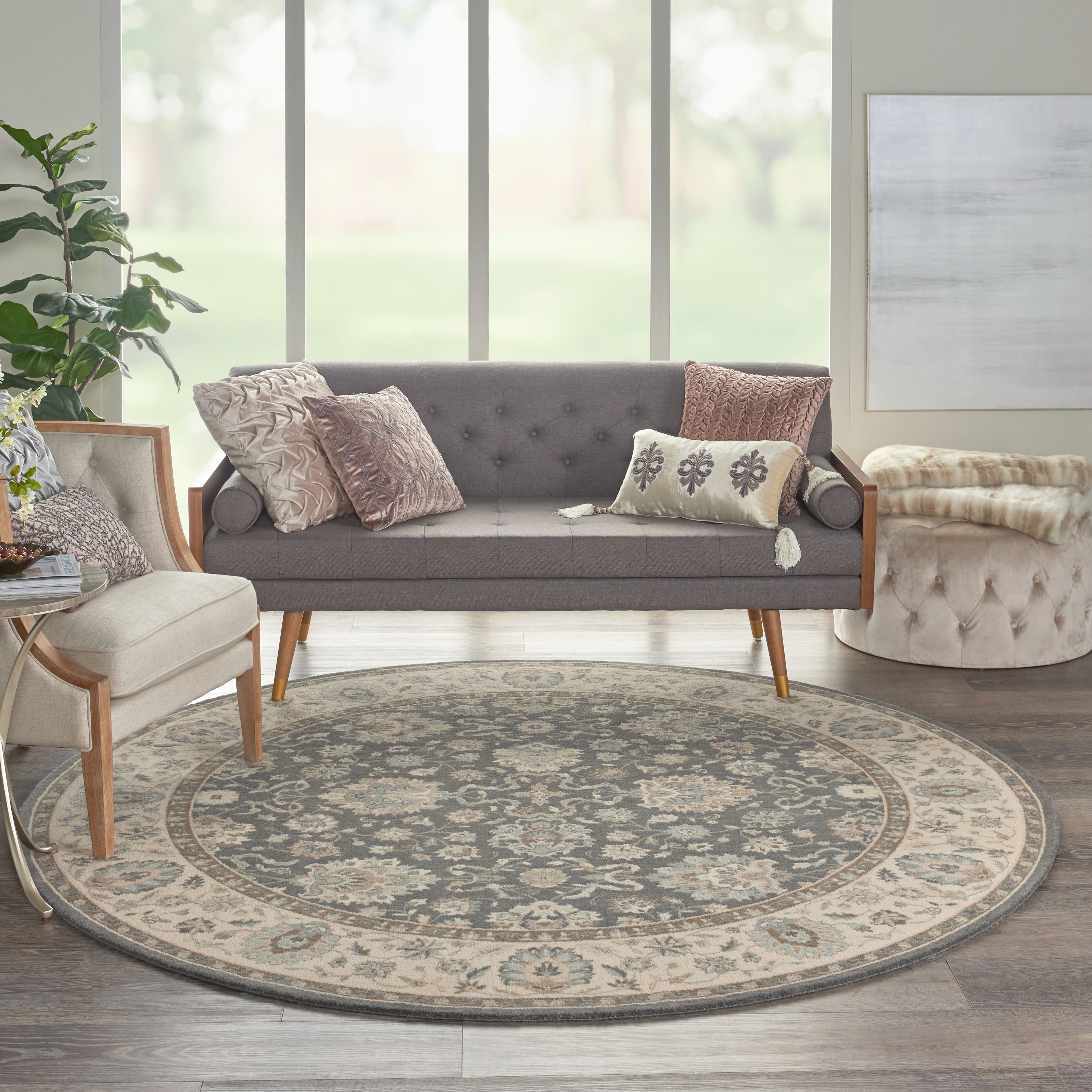 Living Treasures LI16-Grey Ivory Rug