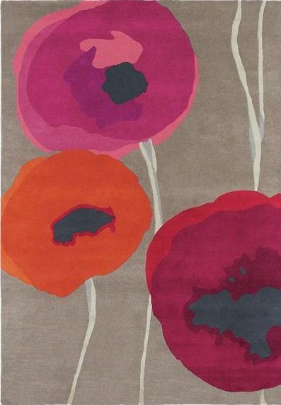 Poppies Red/Orange 45700 - The Rug Loft rugs ireland